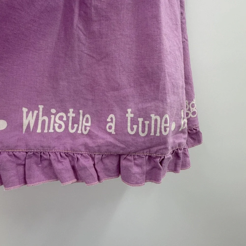 Matilda Jane Girls Dress Size 8 Purple Linen Sundress Ruffle Hem Pockets Whimsy